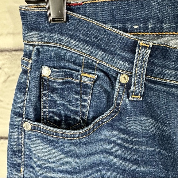 7 FOR ALL MAN KIND Jeans Size 27 The relaxed Skinny Medium Wash Cropped … - Picture 6 of 17